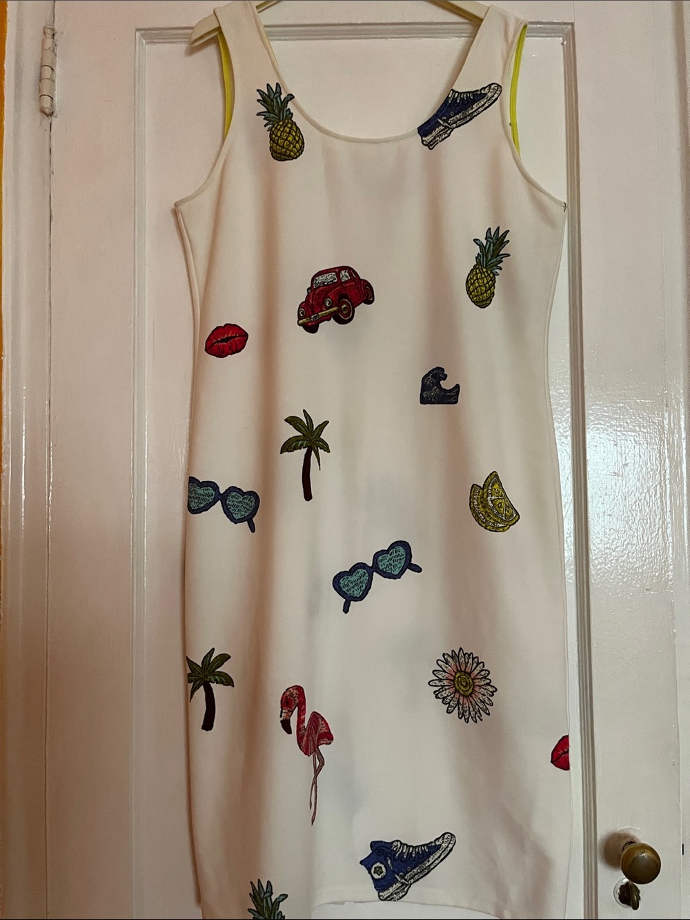 NWT Nicole Miller Sleeveless Dress with Tropical Motifs size 16/L